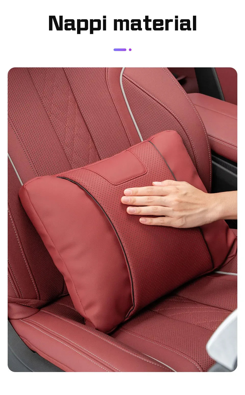 Baic Beijing Leather Headrest & Lumbar Support - headrest white