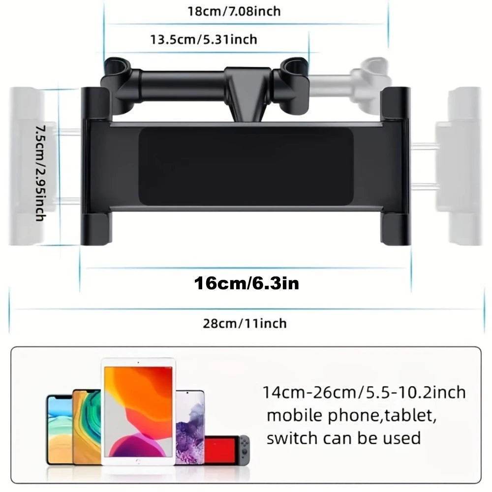 Car Headrest Tablet Holder – Adjustable Mount for iPad, Samsung & All Tablets - 