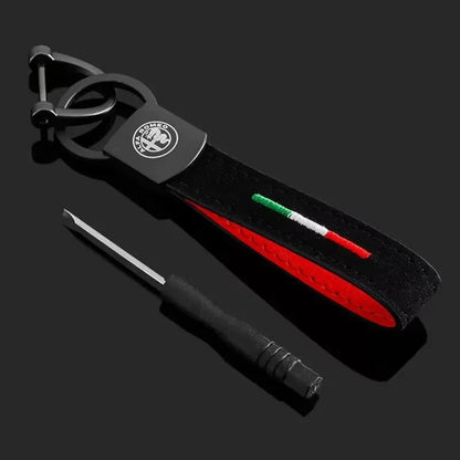 Alfa Romeo Car Keychain Leather Badge 159 Giulietta Mito Stelvio