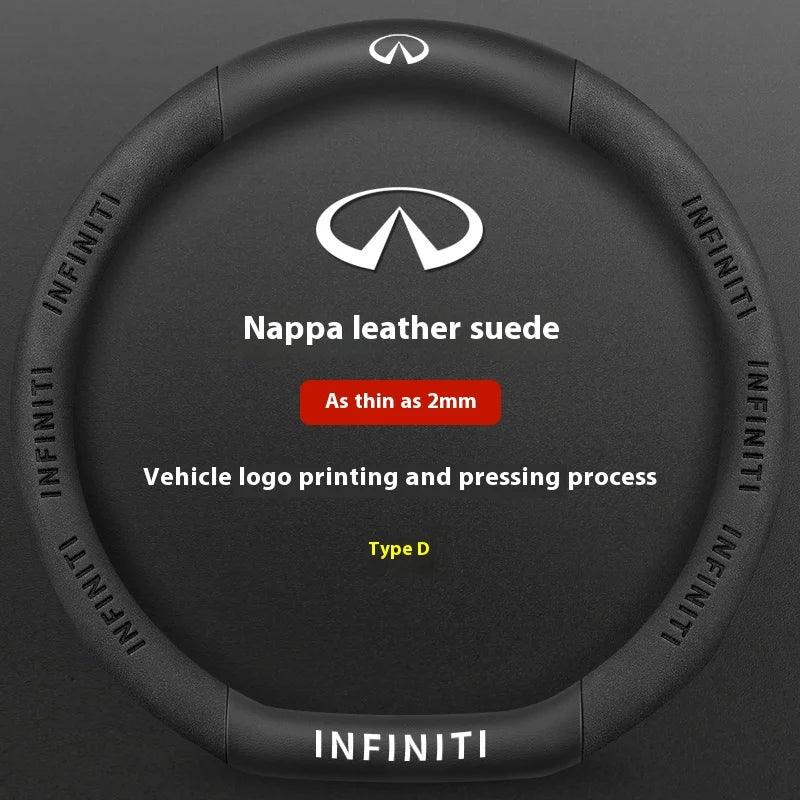 Infiniti Carbon Fiber Leather Steering Wheel Cover - D Suede Leather