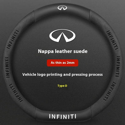 Infiniti Carbon Fiber Leather Steering Wheel Cover - D Suede Leather