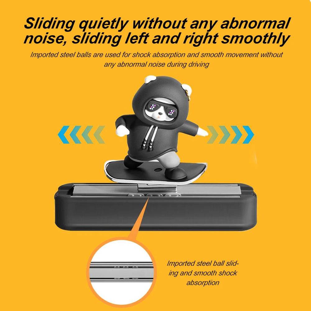 Skateboard Bear Dashboard Decoration - Black