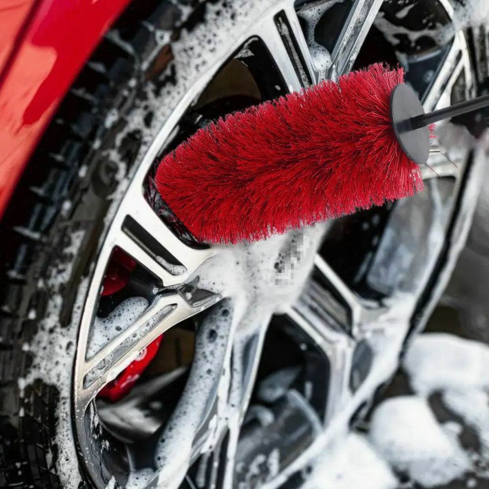 45cm Soft Bristle Car Wheel & Tire Cleaning Brush – Non-Scratch Rim Detailing Tool - 