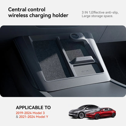 Tesla Model 3 Y Highland Juniper Wireless Charging Tray Non-Slip Frame for Phones Watches Headphones