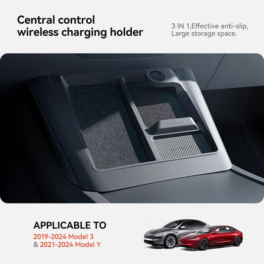 Tesla Model 3 Y Highland Juniper Wireless Charging Tray Non-Slip Frame for Phones Watches Headphones