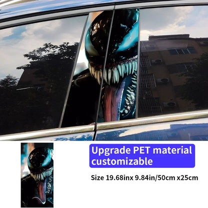 Venom Car Stickers – B-Pillar Center Column Vinyl Decals, Waterproof & Scratch-Proof - 1