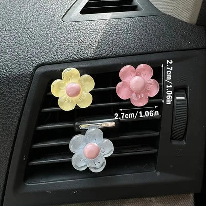 6pcs Flower Aromatherapy Car Air Vent Clips - Colorful Auto Fresheners