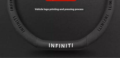 Infiniti Carbon Fiber Leather Steering Wheel Cover - O Leather Red