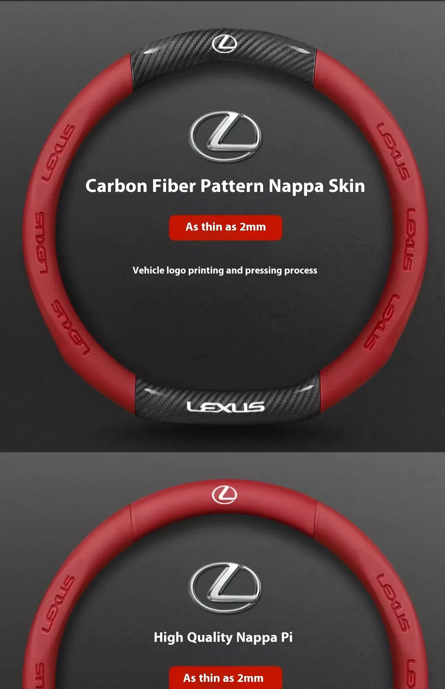 Lexus ES RX NX IS GS Suede Carbon Fiber Steering Wheel Cover - Ventilate Carbon