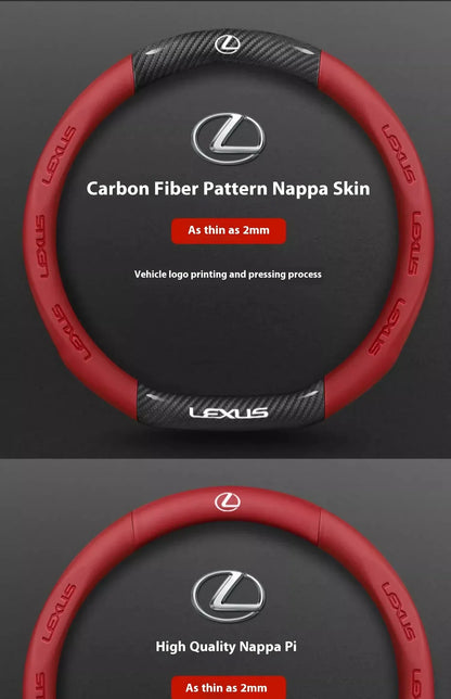 Lexus ES RX NX IS GS Suede Carbon Fiber Steering Wheel Cover - Ventilate Carbon