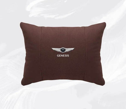 Suede Car Neck Pillow & Lumbar Support for Genesis G80, GV70, GV80, G90 & More - headrest 1pc white
