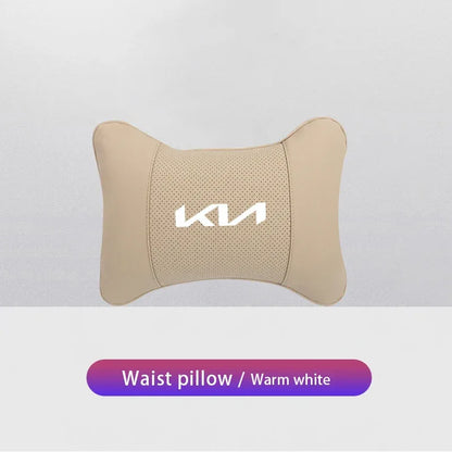 KIA Car Headrest & Lumber Support Pillow - Beige Lumber Support Pillow