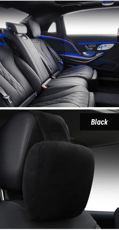 Maybach S-Class Breathable Soft Neck Headrest & Lumbar Support Pillow - Headrest Black