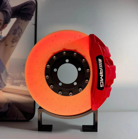 Car Brake Disc LED Light – Rotating Car Wheel Hub Ambient Lamp - AMG / Red Caliper