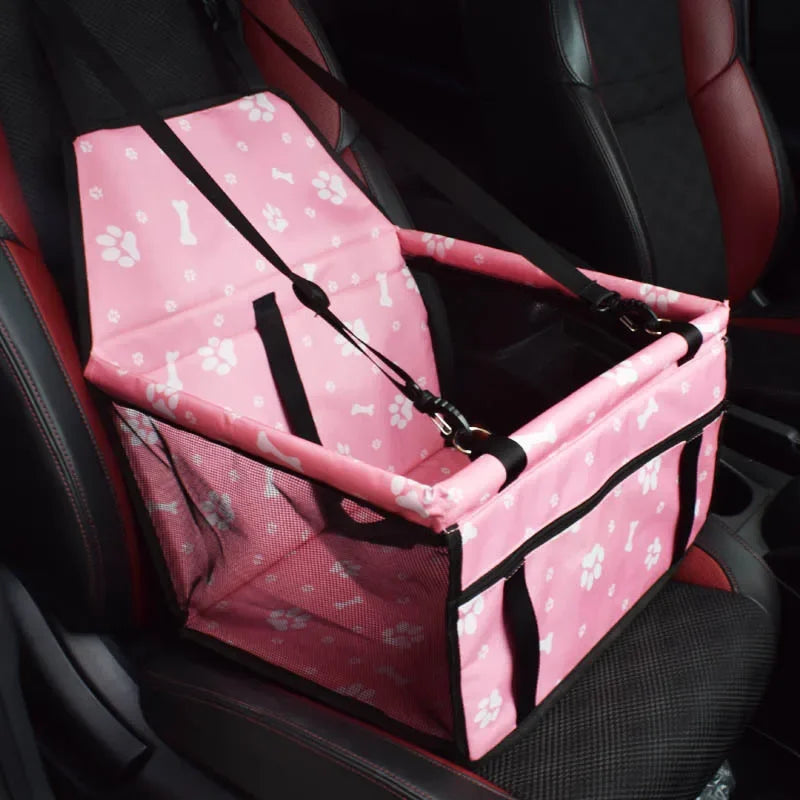 Pet Car Seat Bag – Mesh Hanging Travel Accessory, Waterproof Dog Mat & Blanket - A