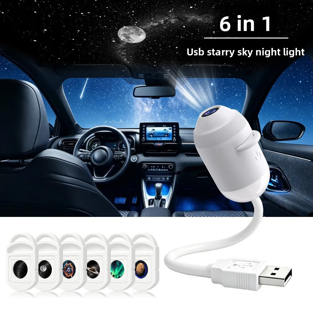 USB Starry Sky Car Projector Light with Adjustable Angle