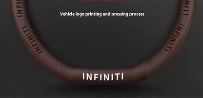 Infiniti Carbon Fiber Leather Steering Wheel Cover - O Leather Red