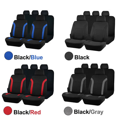 Car Seat Covers – Universal Breathable Air Mesh & Polyester Fabric - Black 2 front seat