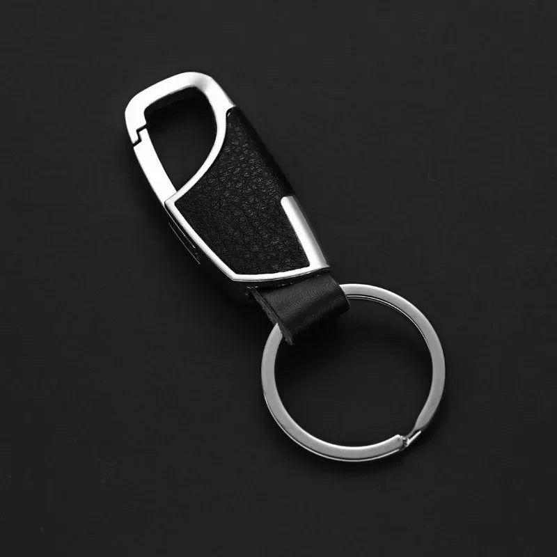 Leather Metal Car Keychain Unisex Waist Key Ring Organizer