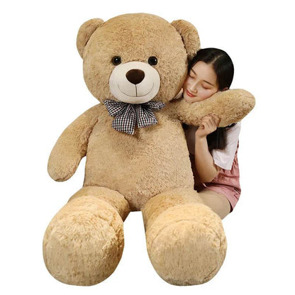 Giant Teddy Bear Plush – 105cm Big Hugging Pillow - Light Brown