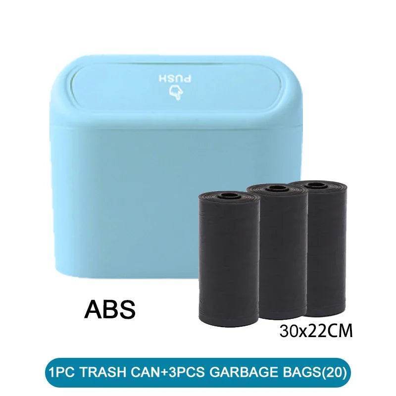 Leak-Proof Car Trash Can with Lid – Includes 60 Garbage Bags - 1pcs garbage bag