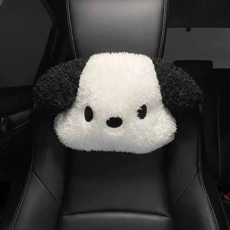 Puppy Plush Car Lumbar Pillow and Headrest Support Cushion