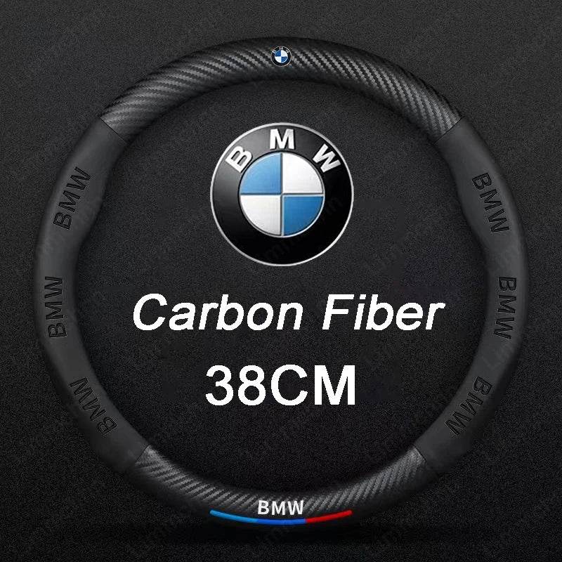 BMW 3D Carbon Fiber Leather Steering Wheel Cover | For G20 G30 G38 X1–X7 Series E90 E92 E93 320 3/5/7 Series - 