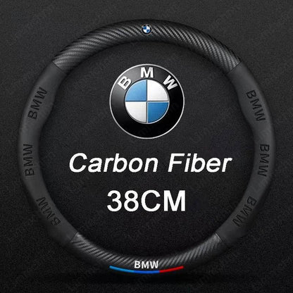 BMW 3D Carbon Fiber Leather Steering Wheel Cover | For G20 G30 G38 X1–X7 Series E90 E92 E93 320 3/5/7 Series - 