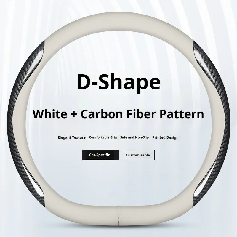 Genesis Ultra-Thin Nappa Leather Steering Wheel Cover - D Shape / Style 3