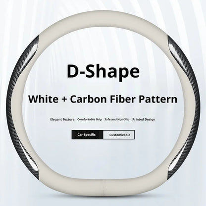 Genesis Ultra-Thin Nappa Leather Steering Wheel Cover - D Shape / Style 3