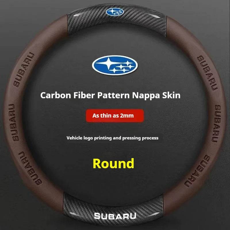 Subaru Steering Wheel Cover - Round Brown
