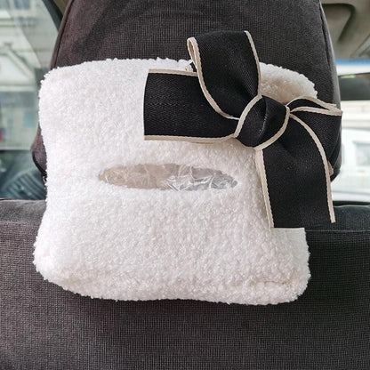 Panda Plush Car Tissue Box Holder