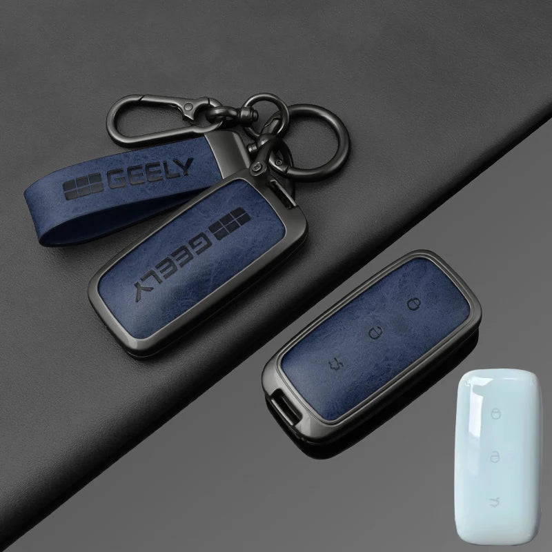 Metal Leather Car Key Case Cover for Geely Proton Vehicles