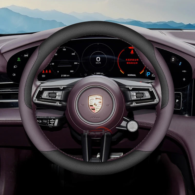 Porsche Leather Steering Wheel Cover 2024-2025 - Raspberry Purple