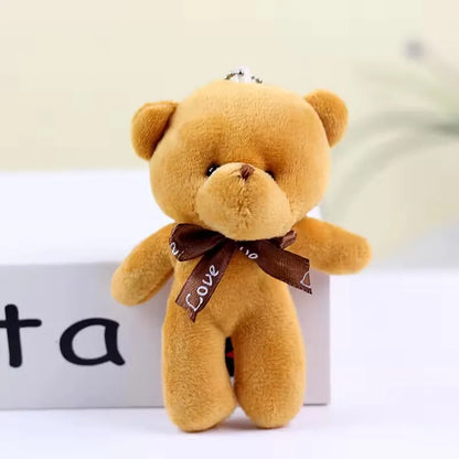 Mini Teddy Bear Plush Keychain – Soft Stuffed Doll Pendant