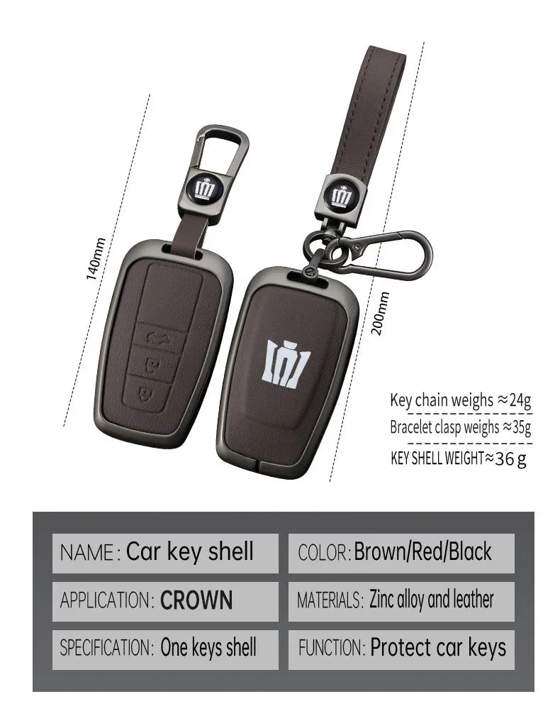 Toyota Key Cover - Zinc Alloy Case - B-red keyring