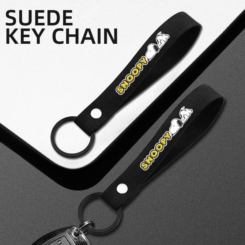 Snoopy Silicone Car Keychain - Cute Cartoon Key Ring Holder Strap