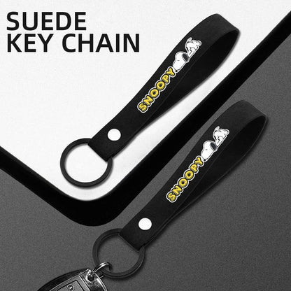 Snoopy Silicone Car Keychain - Cute Cartoon Key Ring Holder Strap