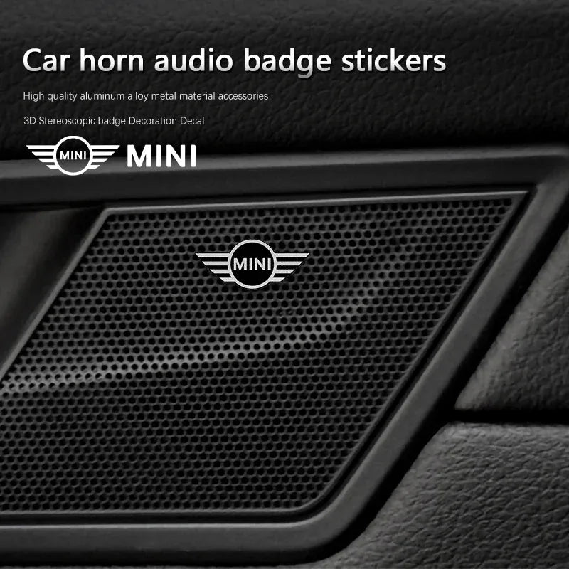 5Pcs/10Pcs Mini Aluminum Car Decorative Stickers For MINI Cooper R56 F56 R50 JCW Cabrio Aceman Countryman Clubman WORKS Roadster - 5pcs MINI