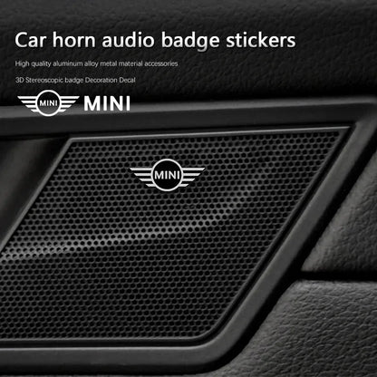 5Pcs/10Pcs Mini Aluminum Car Decorative Stickers For MINI Cooper R56 F56 R50 JCW Cabrio Aceman Countryman Clubman WORKS Roadster - 5pcs MINI