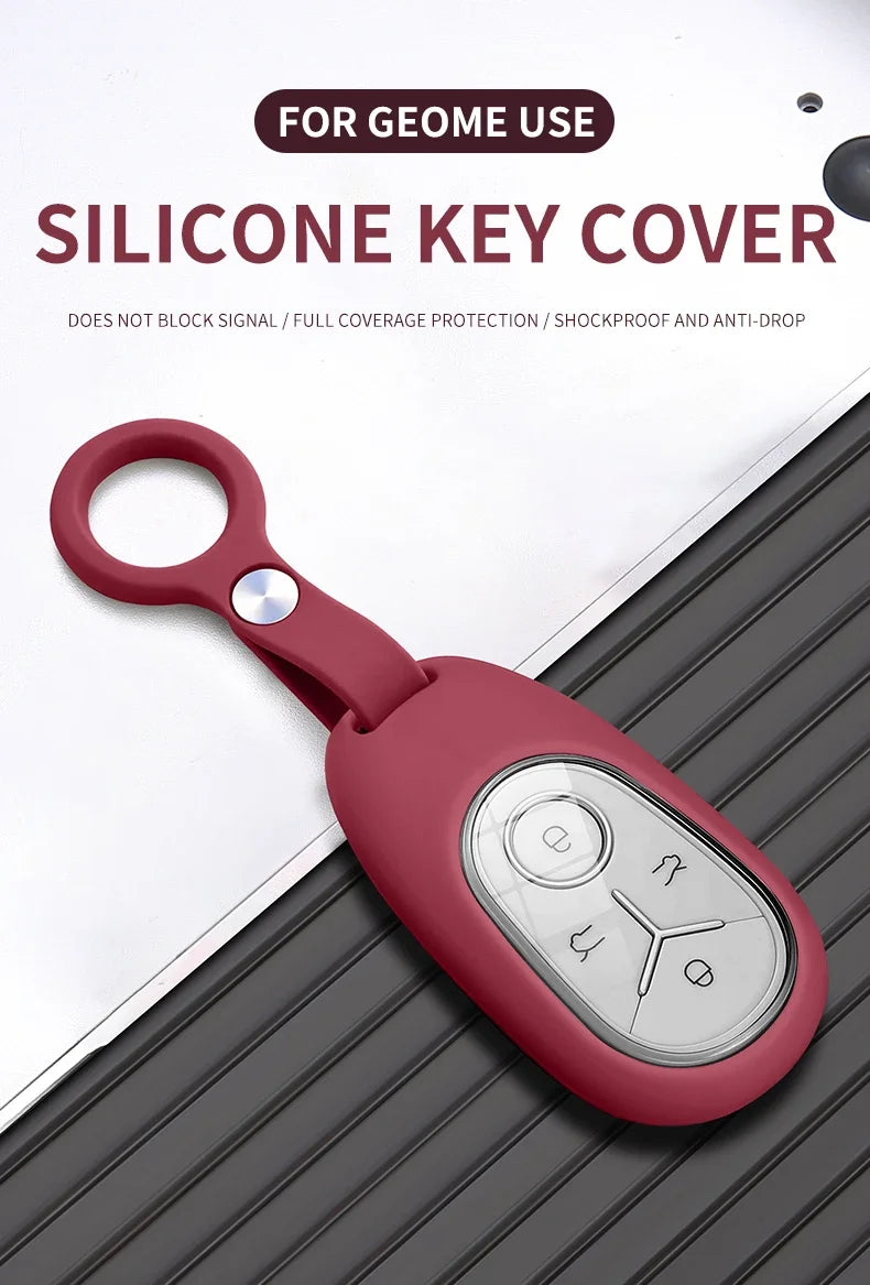 Geely EX2 Proton e.MAS 5 liquid silicone key cover - red finish