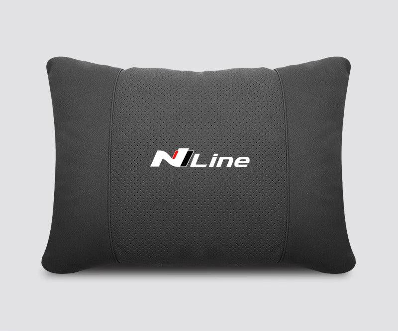 Hyundai N Line Soft Car Neck Headrest & Lumbar Support Pillow - Black Lumbar