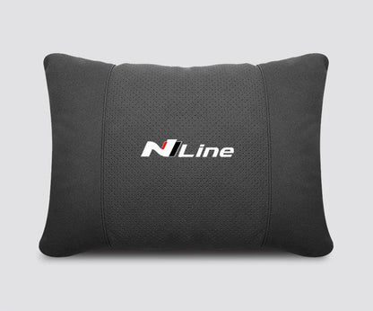 Hyundai N Line Soft Car Neck Headrest & Lumbar Support Pillow - Black Lumbar