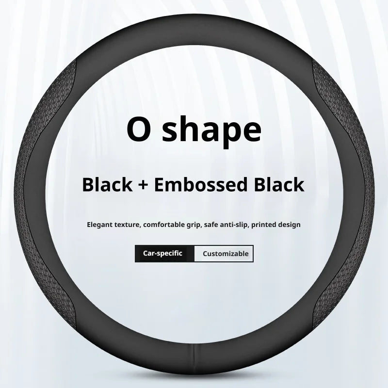 Genesis Ultra-Thin Nappa Leather Steering Wheel Cover - Round Shape / Style 4