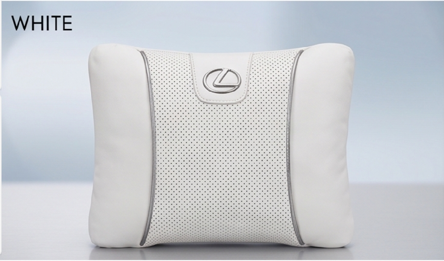 Lexus Car Neck Pillow & Lumbar Support Cushion - Lumbar White