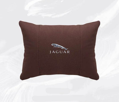 Breathable Suede Car Neck Pillow for Jaguar XE, XJ, XF, E-Pace, XJL & More - headrest 1pc black