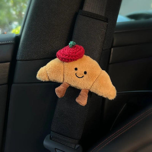 2pc Ice Silk Croissant Car Seat Belt Covers