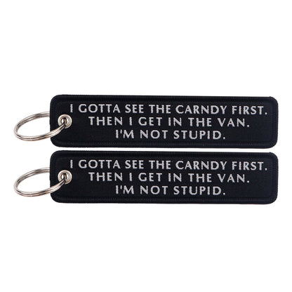 Embroidered Keys Tag Keychain - Personalized Key Identifier Fob