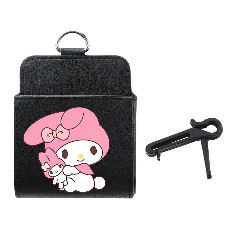 Hello Kitty Kuromi PU Leather Car Air Vent Storage Organizer Bag