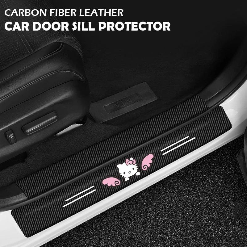 Hello Kitty Leather Car Door Sill Protector Anti-Scratch Stickers